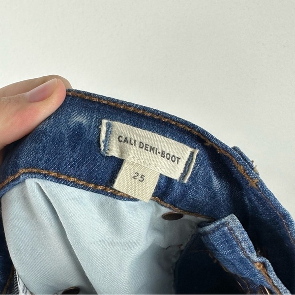 Madewell Medium Wash Button Front Fly Cali Demi Boot Distressed Jeans Size 25 - Picture 7 of 10